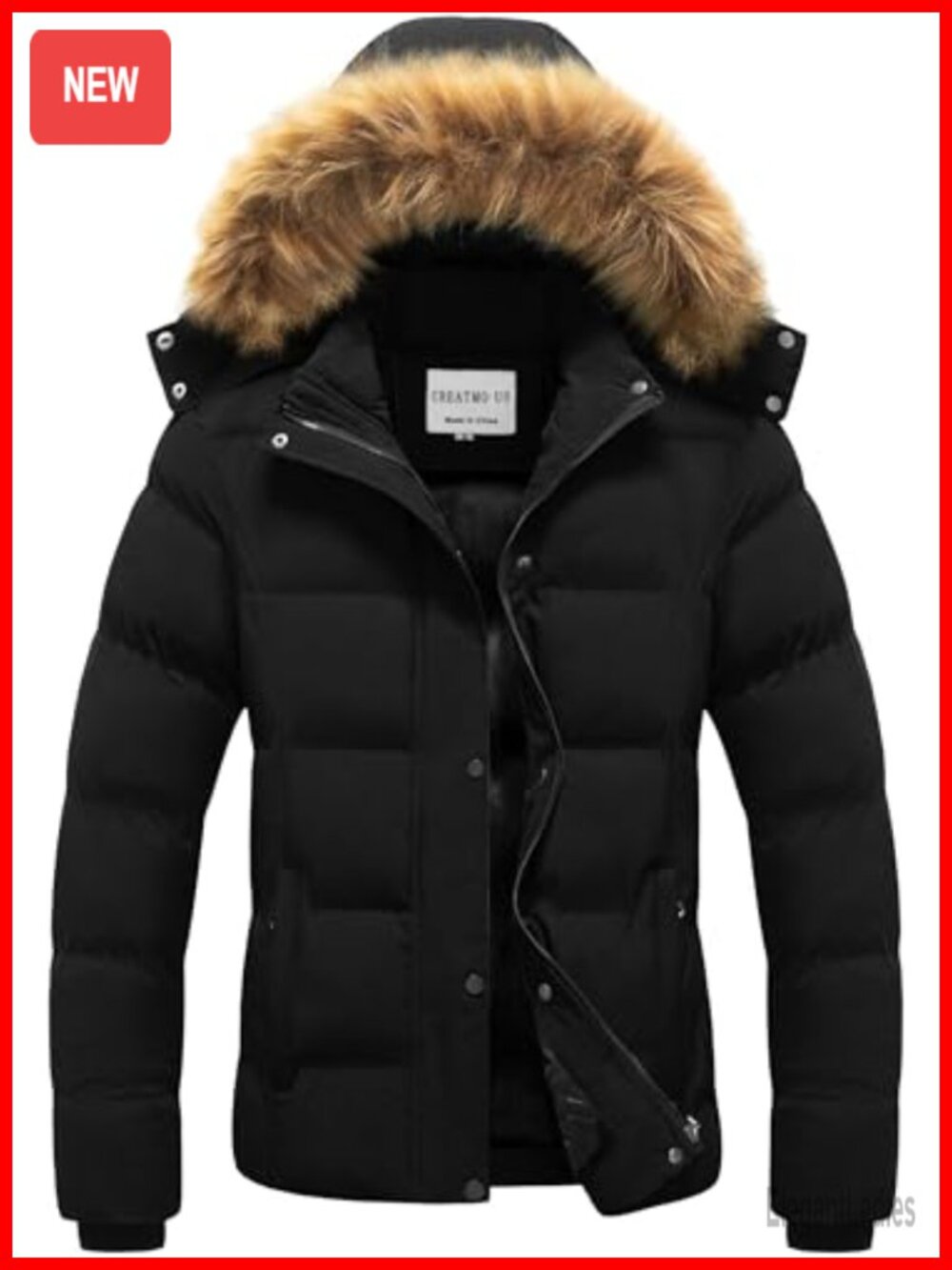 Women's Thicken Quilted Puffer Winter Jacket Waterproof Snow Coat Removable Hood